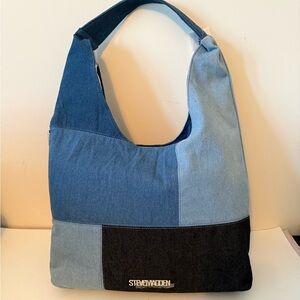 Steve Madden Patchwork Denim Hobo Bag